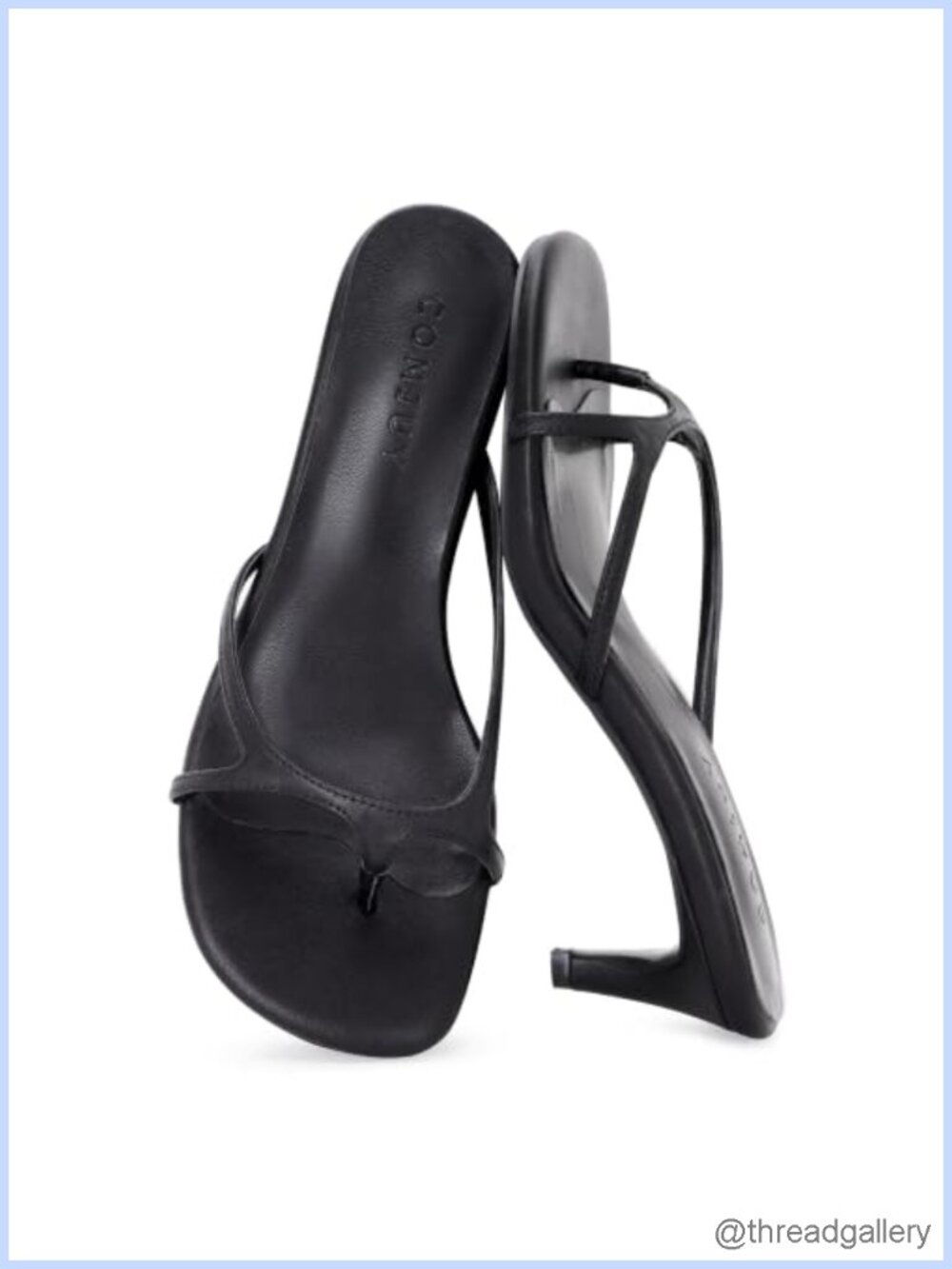 Kitten Heel Thong Sandals Square Toe Slip On Heeled Flip Flops for Women